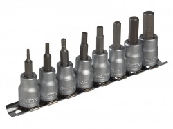 Teng M3811 Socket Clip Rail AF Hex Set of 8 3/8in Drive