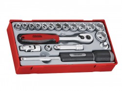 Teng TT3819 19 Piece Reg Metric Socket Set 3/8in Drive