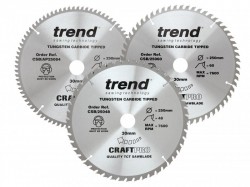 Trend CraftPro Table Saw Blade 250 x 30mm x 48T/60T/84T (Pack 3)