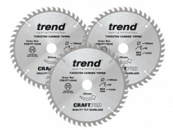 Trend CraftPro Panel Trim Saw Blade 165 x 20mm x 48T (Pack 3)