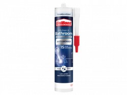 Unibond Anti-Mould Kitchen & Bathroom Sealant Cartridge Translucent 274g