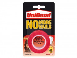UniBond No More Nails Indoor & Outdoor Permanent Mounting Tape Roll 19mm x 1.5m