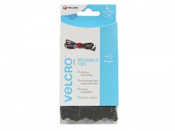 VELCRO Brand ONE-WRAP Reusable Ties (6) 12mm x 20cm Black