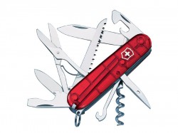 Victorinox Huntsman Swiss Army Knife Translucent Red Blister Pack