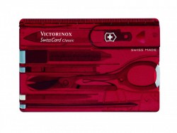 Victorinox Swiss Card Translucent Red Blister Pack