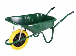 Walsall 90L Green Builders Wheelbarrow - Puncture Proof