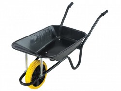 Walsall 85L Contractor Black Heavy-Duty Builders Wheelbarrow - Puncture Proof