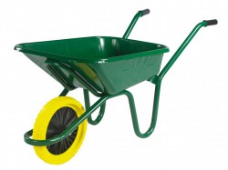 Walsall 90L Green Heavy-Duty Endurance Wheelbarrow - Puncture Proof