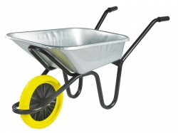 Walsall 90L Galvanised Heavy-Duty Endurance Wheelbarrow - Puncture Proof