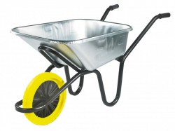 Walsall 120L Galvanised Heavy-Duty Invincible Wheelbarrow - Puncture Proof