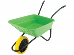 Walsall 90L Lime Polypropylene Wheelbarrow - Puncture Proof