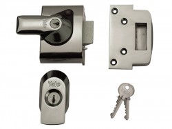 Yale Locks BS2 Nightlatch British Standard Lock 40mm Backset Chrome Finish Visi