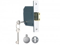 Yale Locks PM562 Hi-Security BS 5 Lever Mortice Deadlock 81mm 3in Polish Chrome