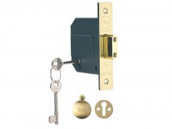 Yale Locks PM562 Hi-Security BS 5 Lever Mortice Deadlock 68mm 2.5in Polish Brass