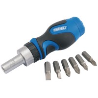 Draper Stubby Ratchet Screwdriver and Bit Set (7 Piece)