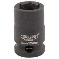 DRAPER Expert 12mm 3/8\" Square Drive Hi-Torq® 6 Point Impact Socket