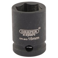 DRAPER Expert 15mm 3/8\" Square Drive Hi-Torq® 6 Point Impact Socket