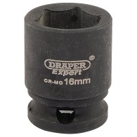 DRAPER Expert 16mm 3/8\" Square Drive Hi-Torq® 6 Point Impact Socket