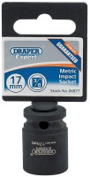 DRAPER Expert 17mm 3/8\" Square Drive Hi-Torq® 6 Point Impact Socket