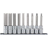 Draper 1/2\" Sq. Dr. 100mm Long Metric Hexagonal Socket Bit Set (9 Piece)