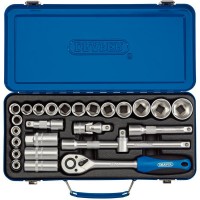 Draper 1/2\" Sq. Dr. Metric 6 Point Socket Set (26 Piece) 10-32mm