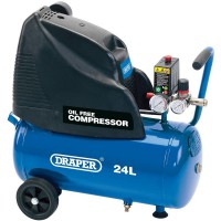 DRAPER 24L 230V 1.5hp (1.1kW) Oil-Free Air Compressor
