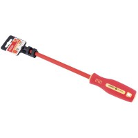 DRAPER 8mm x 200mm Fully Insulated Plain Slot Screwdriver. (Display Packed)
