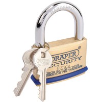 60mm Solid Brass Padlock & 2 Keys With Mushroom Pin Tumblers Hardened Steel Shackle & Bumper