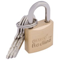 DRAPER 20mm Brass Cylinder Padlock