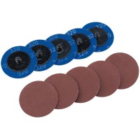 Ten 50mm 320 Grit Aluminium Oxide Sanding Discs