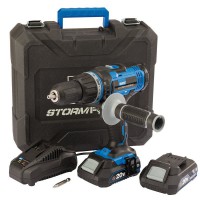 Storm Force® 20V Cordless Hammer Drill with Two Li-ion Batteries