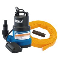 125L/Min Submersible Clear Water Pump Kit C/W Layflat Hose, supplied with Adaptor (5m x 25mm) - Kit 2