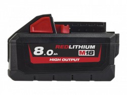 Milwaukee Power Tools M18 HB8 HIGH OUTPUT Slide Battery Pack 18V 8.0Ah Li-ion