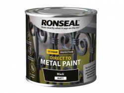 Ronseal Direct to Metal Paint Black Matt 250ml