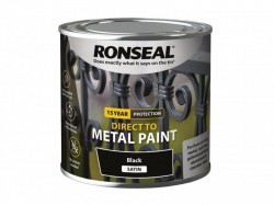 Ronseal Direct to Metal Paint Black Satin 250ml