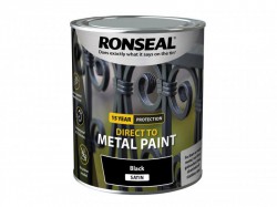 Ronseal Direct to Metal Paint Black Satin 750ml