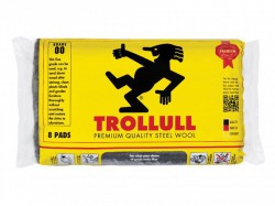 Trollull Extra Large Steel Wool Pads Grade 00 (Pack 8)