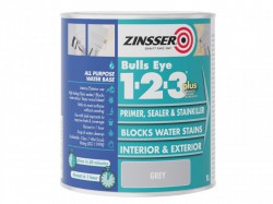 Zinsser Bulls Eye 1-2-3 Plus Primer, Sealer & Stain Killer Grey 1 litre