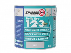 Zinsser Bulls Eye 1-2-3 Plus Primer, Sealer & Stain Killer Grey 2.5 litre