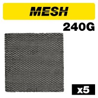 TREND AB/QTR/240M MESH SANDING SHEET 115 X 115MM 1/4 5PC